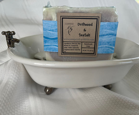Driftwood and Sea Salt Handmade Soap 4 ounce